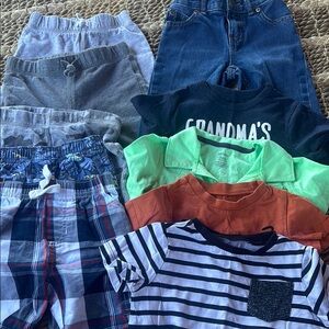 Boys Clothing Bundle - Stripes, Plaid, and Solids 24 months